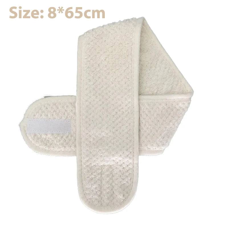 Adjustable Makeup Headband Soft Fleece Face Wash Towel Bath Spa Facial Hairband Skincare Beauty Head Wrap Accessory 