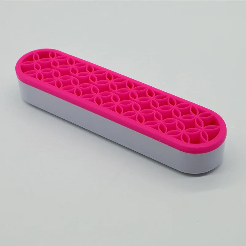 1Pc Makeup Brush Holder Nail Pen Display Stand Silicone Organizer Drying Rack Storage Case