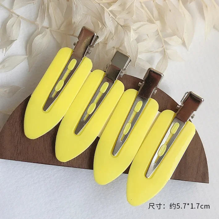 4 Pcs Seamless No Bend Hair Clips Barrettes No Mark Pin Curl Clip Makeup No Crease Hair Clip Hair Styling Bang Clips New Color dylinoshop