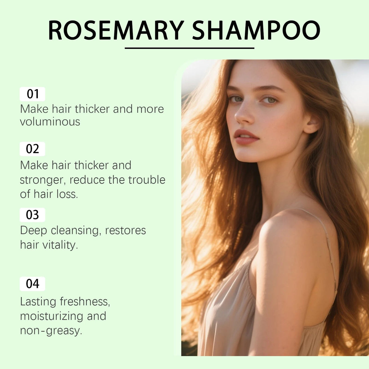 Rosemary Natural Shampoo Hair Thickness Loss Deep Nourishing Scalp Care Strengthen Repair Damaged Oil Control For Men Women dylinoshop