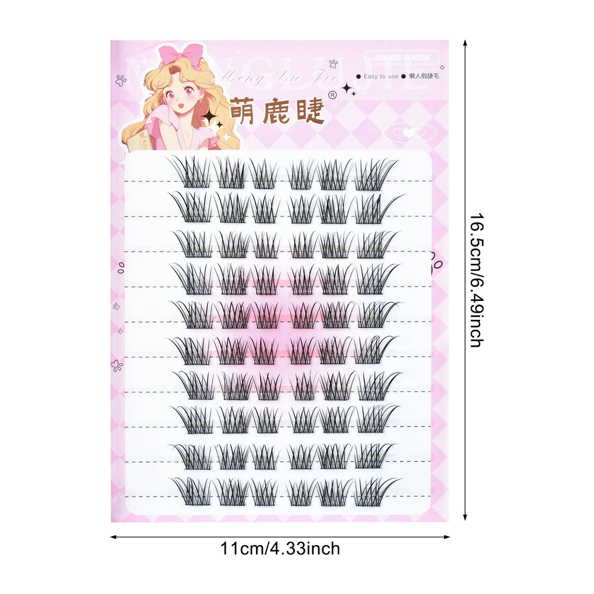 U-Shape Individual Lash Clusters – Natural Long Faux Eyelashes dylinoshop