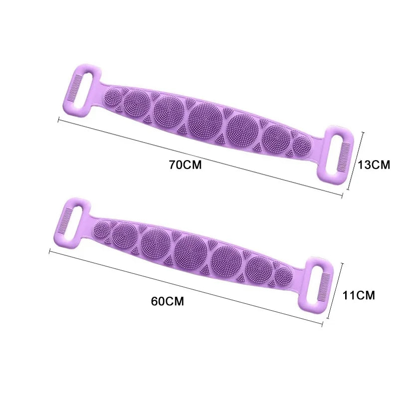 Silicone Body Sponge Exfoliating Back Scrubber Rubbing Peeling Massage Full Body Bath Tool Eco Friendly Shower Use Anti Slip