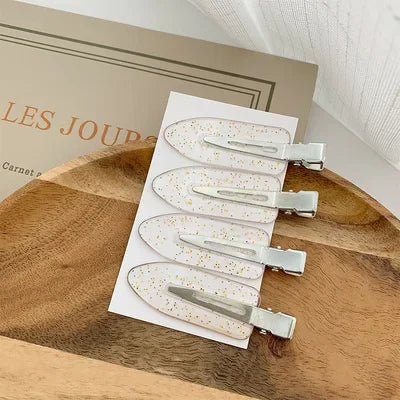 4 Pcs Seamless No Bend Hair Clips Barrettes No Mark Pin Curl Clip Makeup No Crease Hair Clip Hair Styling Bang Clips New Color dylinoshop