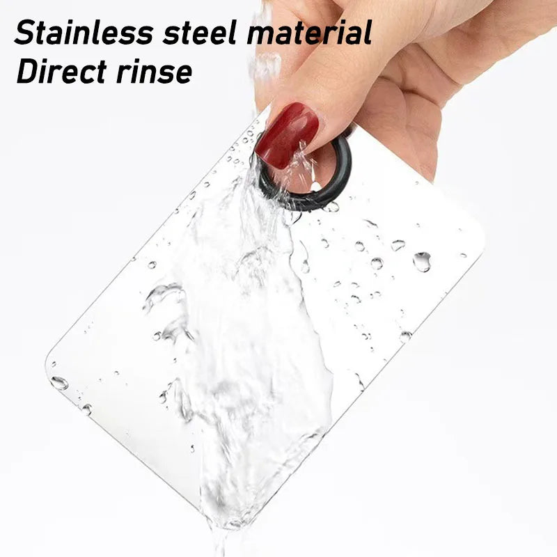 2pcs Makeup Palette Stainless Foundation Tray Mixing Makeup Palette Cosmetic Beauty Spatula Makeup Artist Equipment CZYJ02