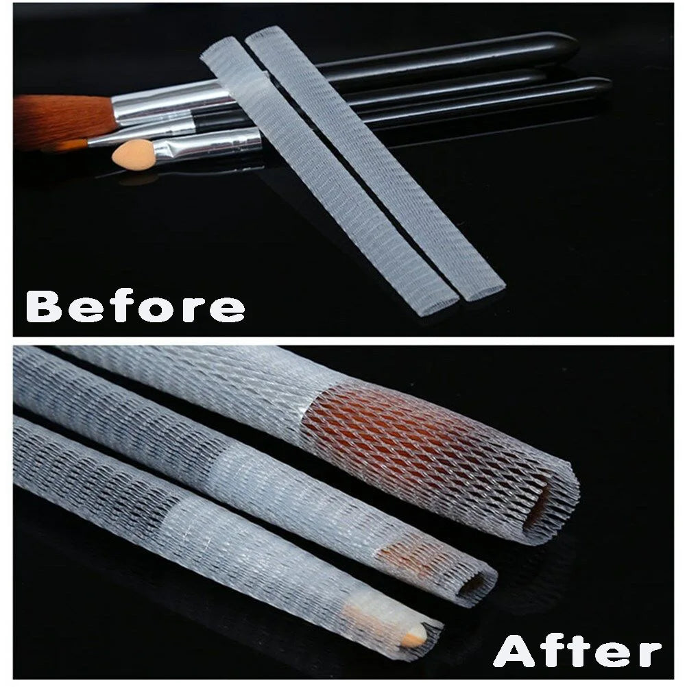 20/50PCS Makeup Brush Protective Mesh Cover Bristle Mesh Sleeve Bouquet Mesh Cover Makeup Brush Anti-frill Protective Net