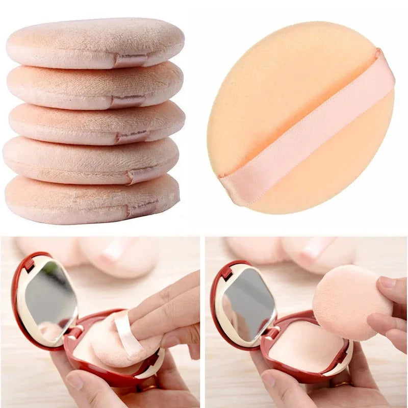 5-40pcs Round Facial Powder Foundation Puff ,Portable Soft Cosmetic Puff For Makeup Application, Beauty Tool Essential Make Up