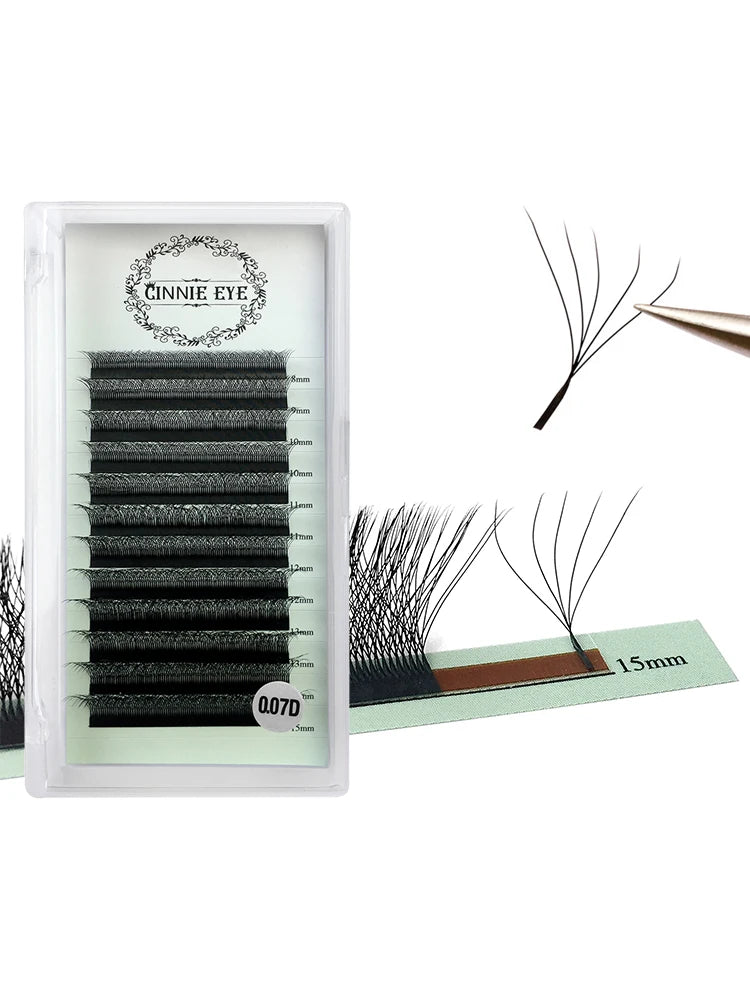 4D W-Shape Volume Lash Fans – Faux Mink-Style Premade Clusters dylinoshop