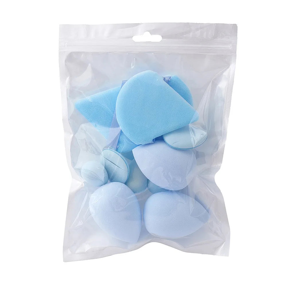 12Pcs Soft All-Purpose Makeup Sponge Set 4Types Beauty Tools Cosmetic Puff Dry Wet Dual Use Foundation Sponges Powder Puff