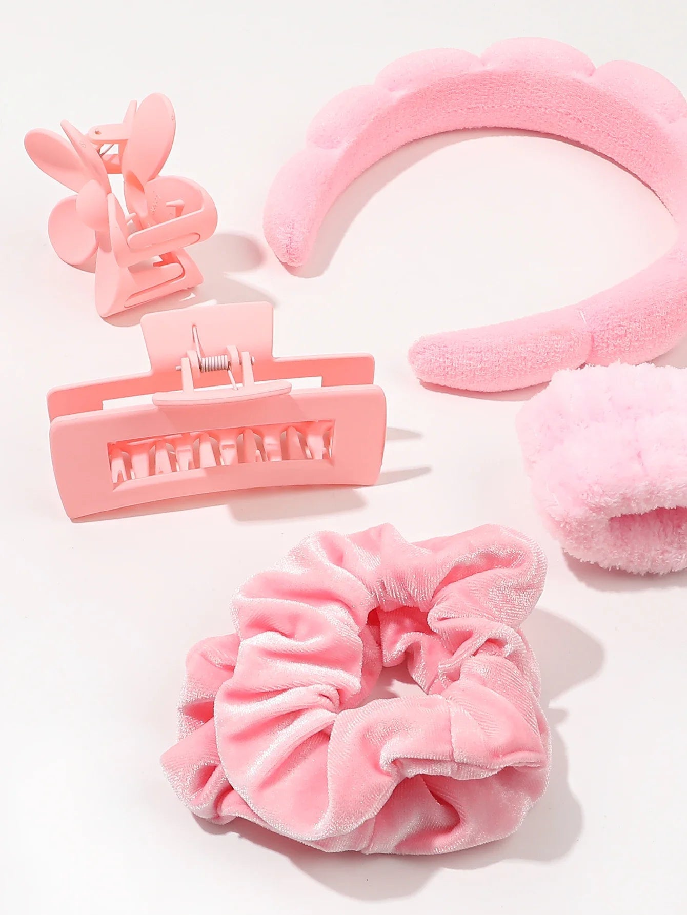 7Pcs Fashion Microfiber Washing Wristbands Scrunchies Puffy Headband Spa Bubble Headband for Washing Face Makeup Shower Skincare 