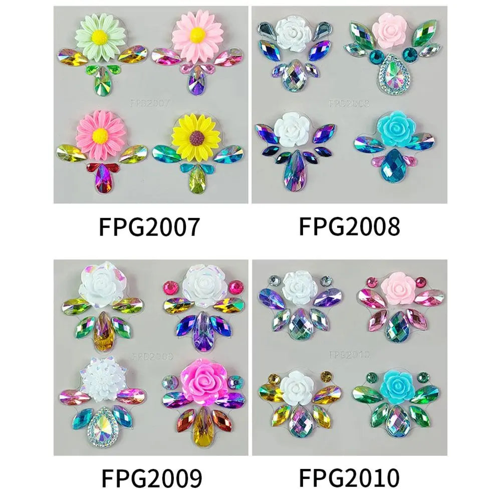 3D Forehead Tattoo Stickers Colorful DIY Children Gem Stickers Face Jewels Glitter Face Body Rhinestone Stickers Makeup Tools