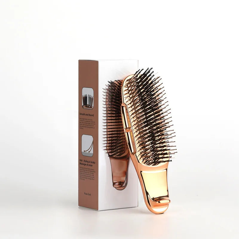 Japanese Premium Head Massager Scalp Brush Hair Massager Shampoo Brush Wet Plastic Detangling Brush Hair Cleaning Comb Rose Gold dylinoshop