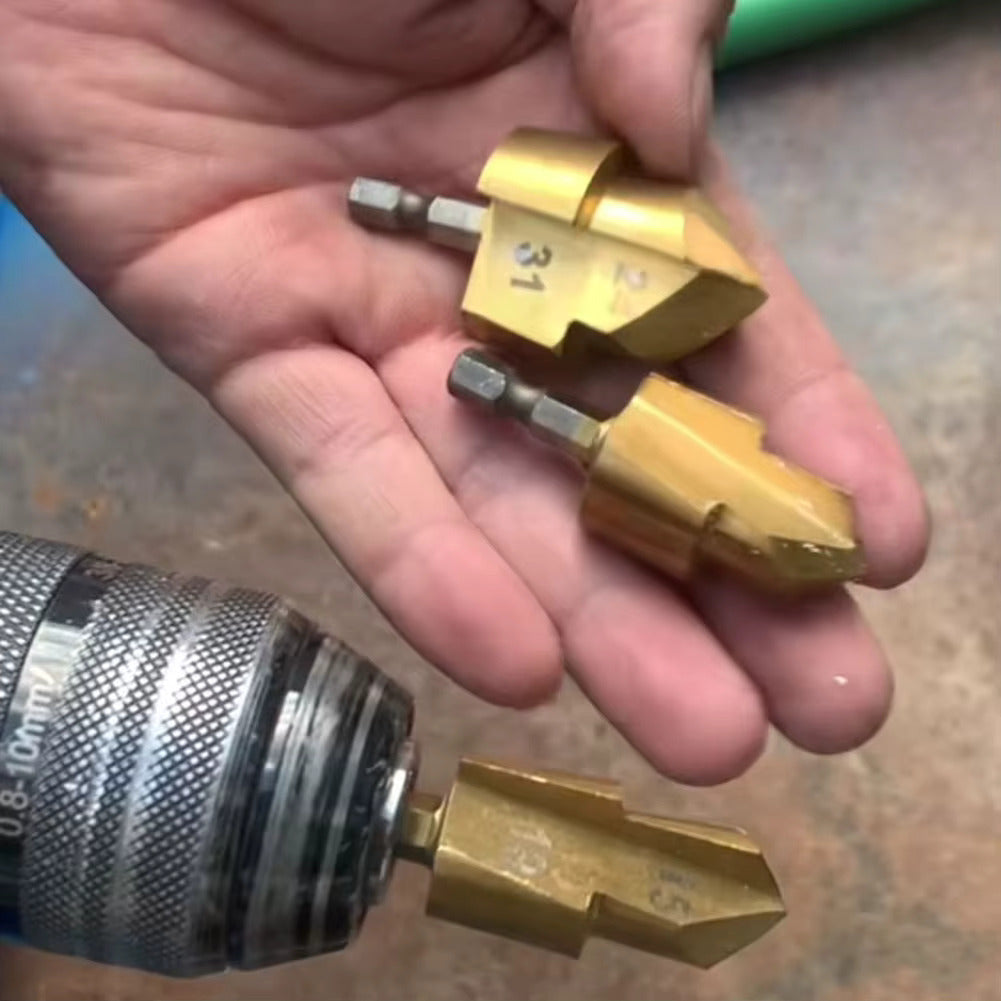 3-Piece Hexagonal Shank Drill Bit Set (6.35mm) for Water Pipe Expansion (+Free Gift Included) 