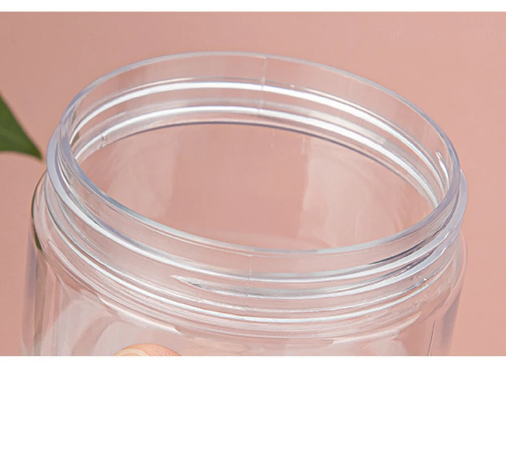 20pcs/lot CLear Empty Container Jars with white Screw Lids for Lip Balms, Makeup Samples 250ml 200ml 150ml 100ml 50ml
