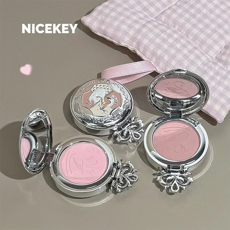 NICEKEY Monochrome Blush Palette Lasting Matte Peach Rouge Rose Red Cheek Tint Blush Powder Natural Makeup Contouring Eyeshadow