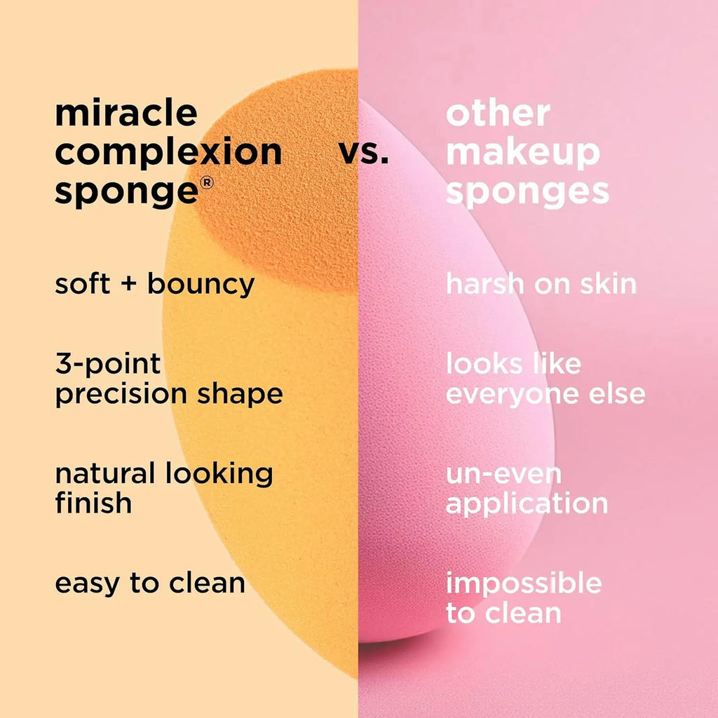 Real Techniques Skin Sponge, Makeup Blender, Liquid Base & Cream, Professional Makeup Tool Without Stripes, 4 Free Units