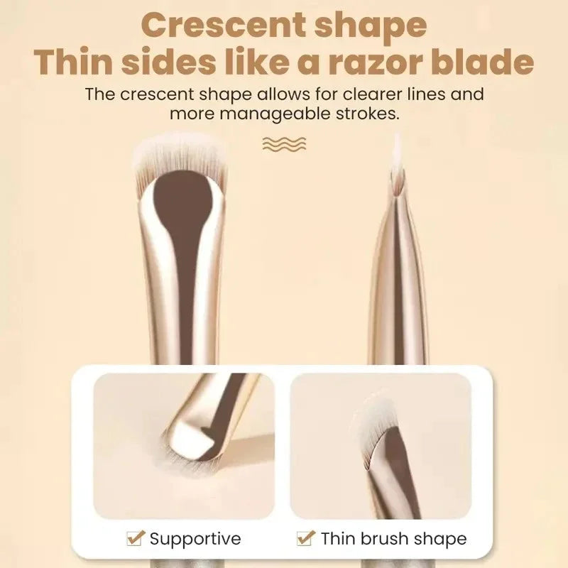2pcs Curved Eyeliner Makeup Brushes Precision Soft Eyeshadow Smudge Tool Sharp Thin Small Eye Cosmetic Brushes for Precision Eye