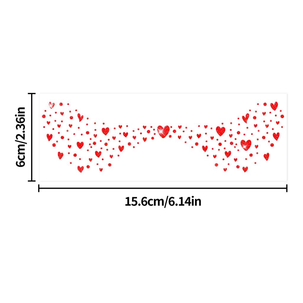 4 Sheets Glitter Heart Spots Face Stickers, Waterproof and Easy to Remove, Spots Position Makeup Stickers, Red Heart Tattoo Desi