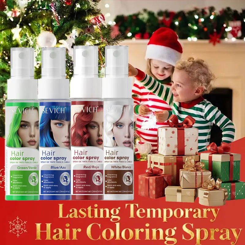 Christmas Hair Colors Spray Temporary Hair Colour Spray Purple Green Hair Dye Spray One-Time Hair Dye Makeup Chalk Hair Styling