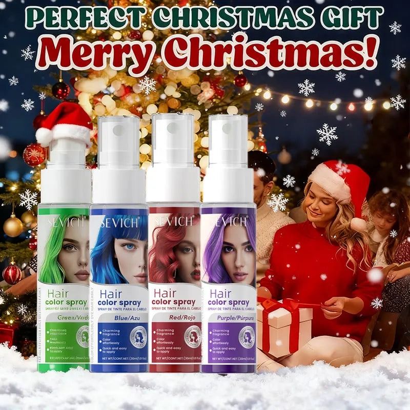 Christmas Hair Colors Spray Temporary Hair Colour Spray Purple Green Hair Dye Spray One-Time Hair Dye Makeup Chalk Hair Styling