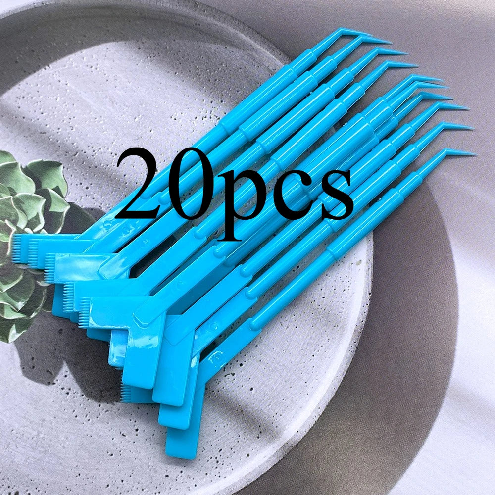 20Pcs Makeup Eyelash Brushes Reusable Plastic Clean Comb Y Shape Eyelash Lifting Curler Eye Lash Extension Perm Eyelash Tools