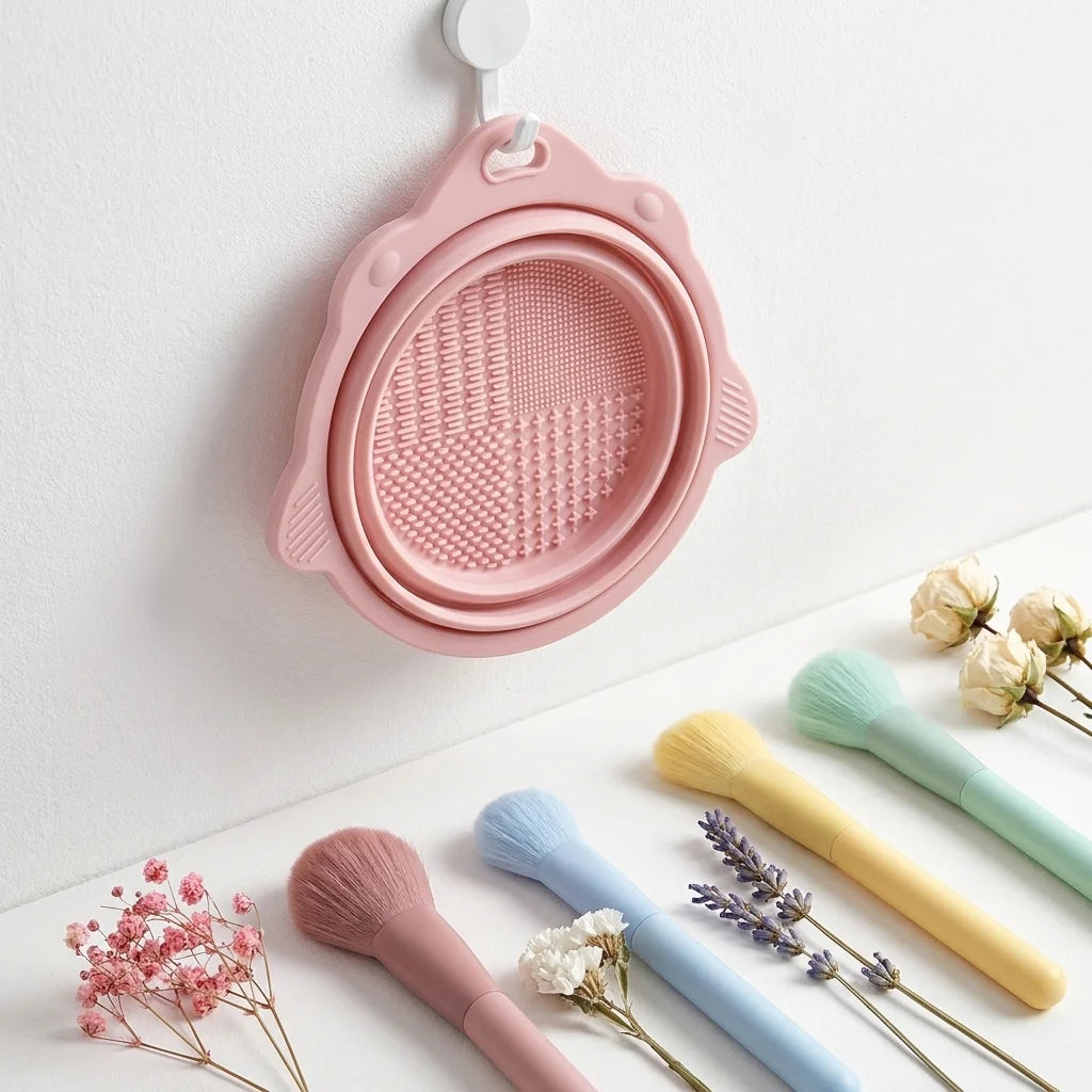 Makeup Brush Cleaner Bowl Set Gentle Clean No Hurt Bristles Wet Dry Powder Puff Cleaning Beauty Tools 