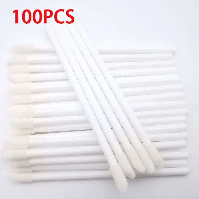 Disposable Lip & Mascara Applicator Brushes – 100-Piece Cosmetic Wand Set dylinoshop