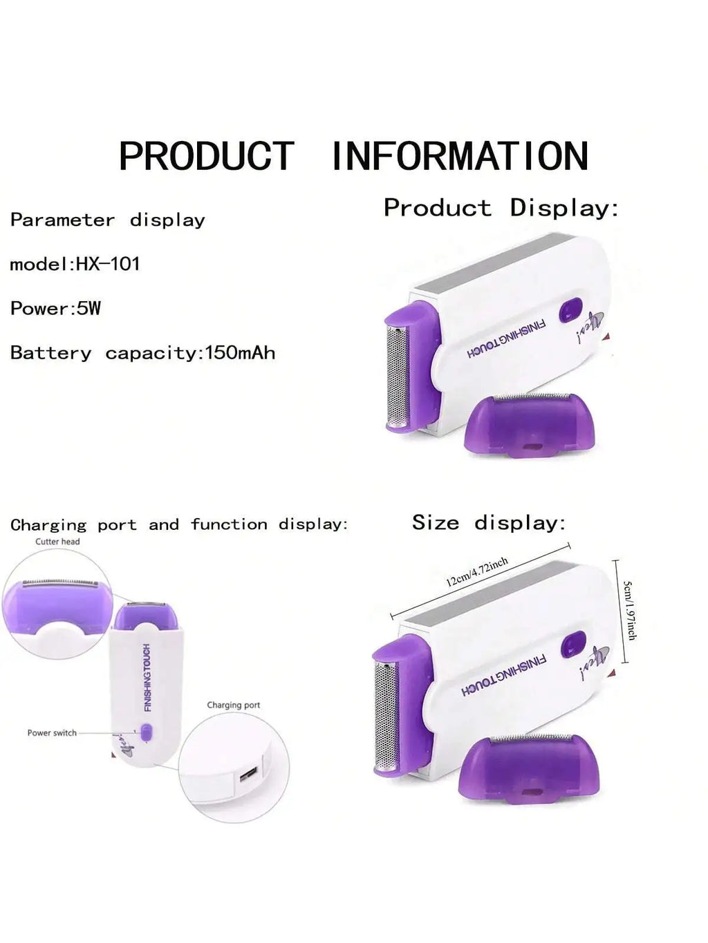 Professional Electric Shaver – Facial, Leg, Bikini & Body Hair Removal for Women