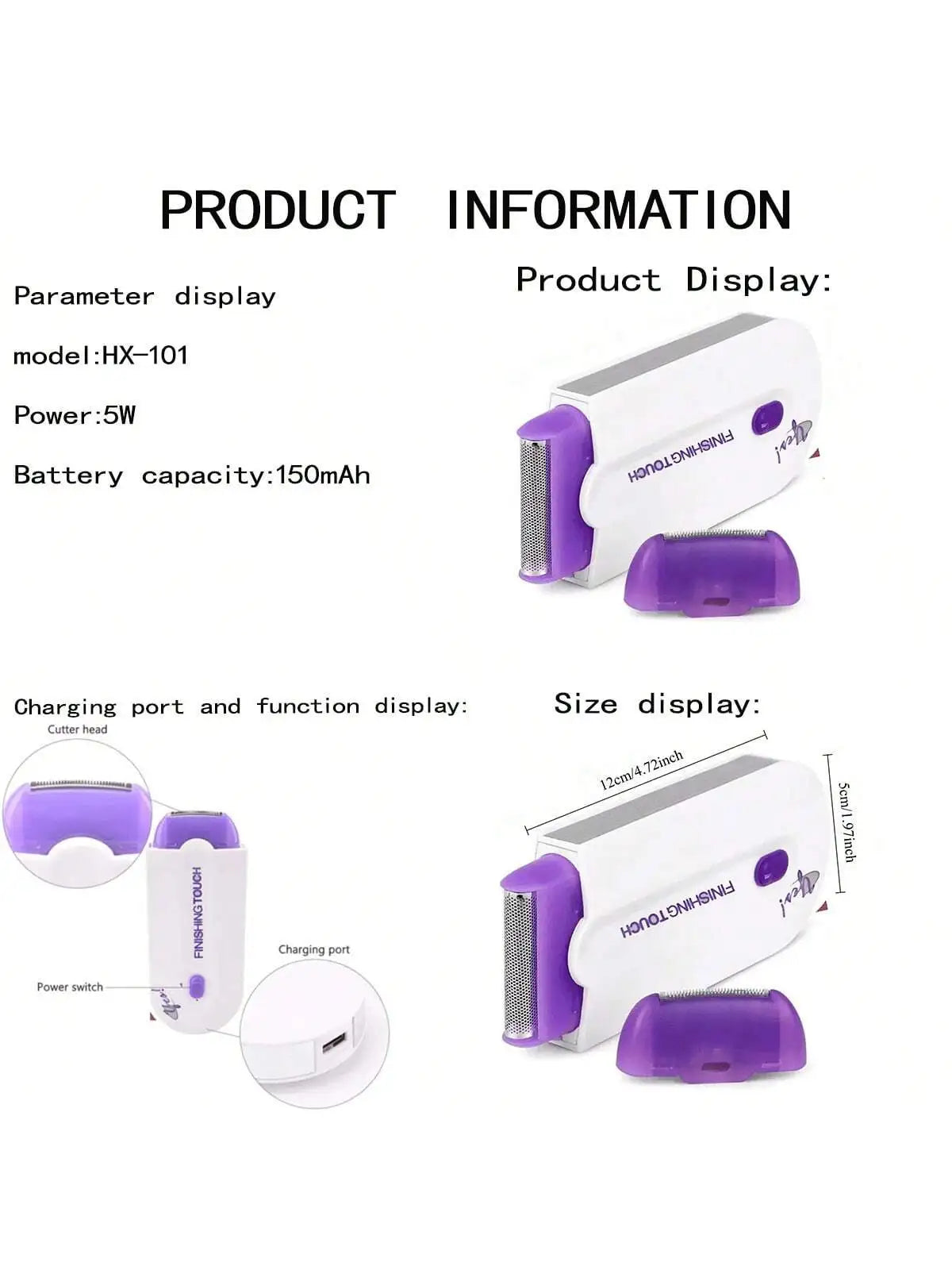 Professional Electric Shaver – Facial, Leg, Bikini & Body Hair Removal for Women