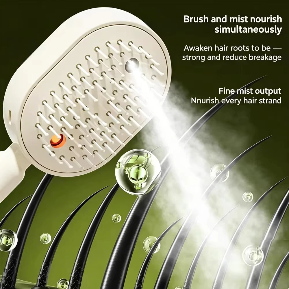 3-in-1 Electric Spray Scalp Massage Comb with Essential Oil Mist