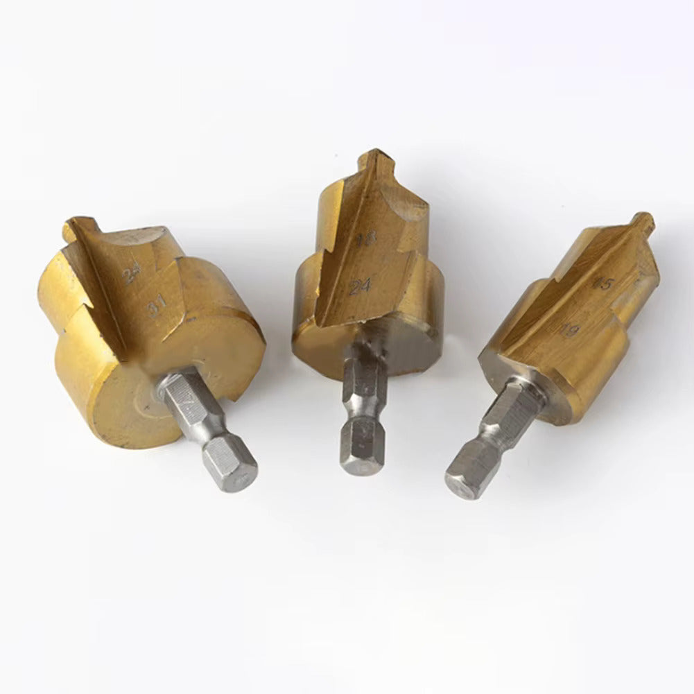 3-Piece Hexagonal Shank Drill Bit Set (6.35mm) for Water Pipe Expansion (+Free Gift Included) 