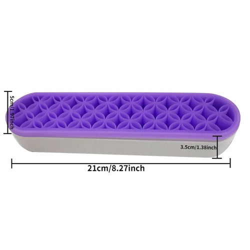 1Pc Makeup Brush Holder Nail Pen Display Stand Silicone Organizer Drying Rack Storage Case