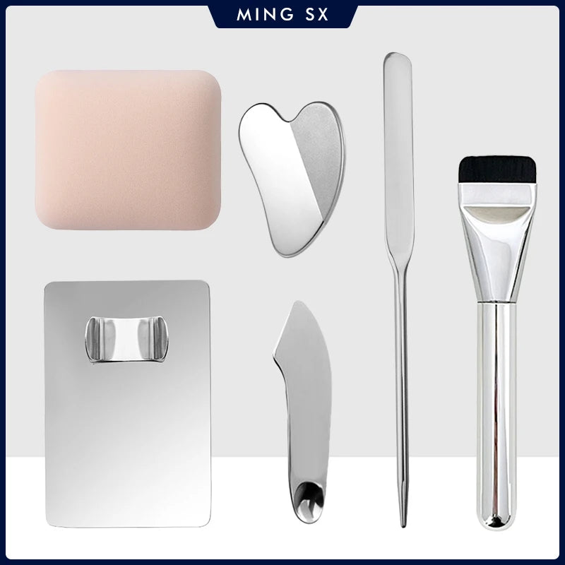 Makeup Brush Set with Stainless Steel Mixing Palette & Spatula dylinoshop
