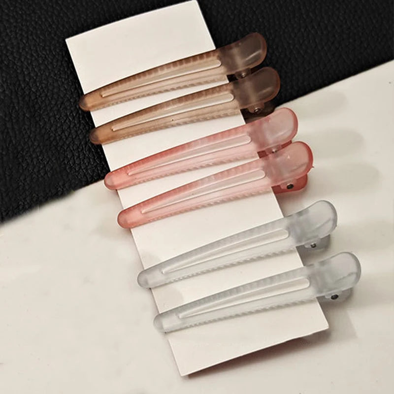 2Pcs/Lot 7.5cm Plastic Candy Colors Hairdressing Duckbill Clip Hairpins Hair Care Hair Clamps Styling Tools Professional Salon dylinoshop