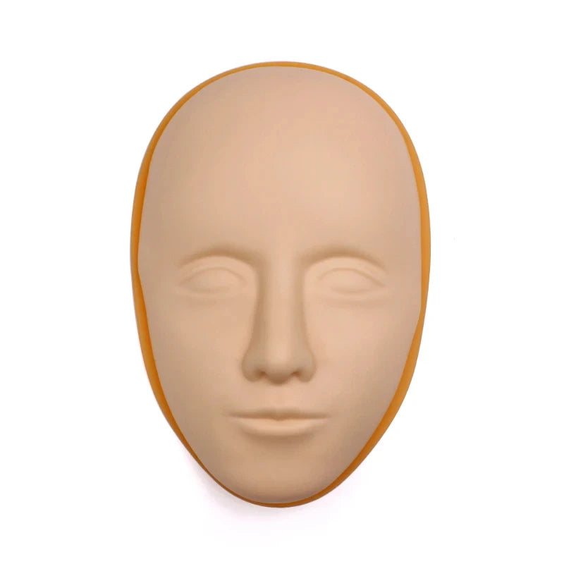 5D Facial Tattoo Training Head,Silicone Practice Permanent Makeup Lip Eyebrow Tattoo Skin,Mannequin Doll Face Head,Face Skin