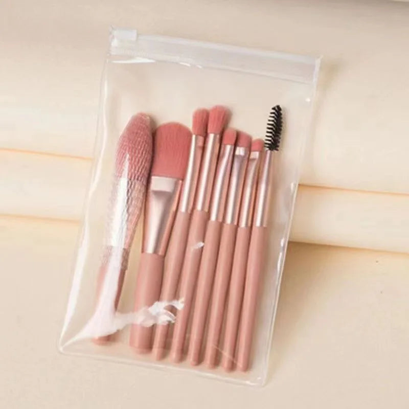 8-Piece Mini Makeup Brush Set – Portable Macaron-Style Beauty Tools dylinoshop