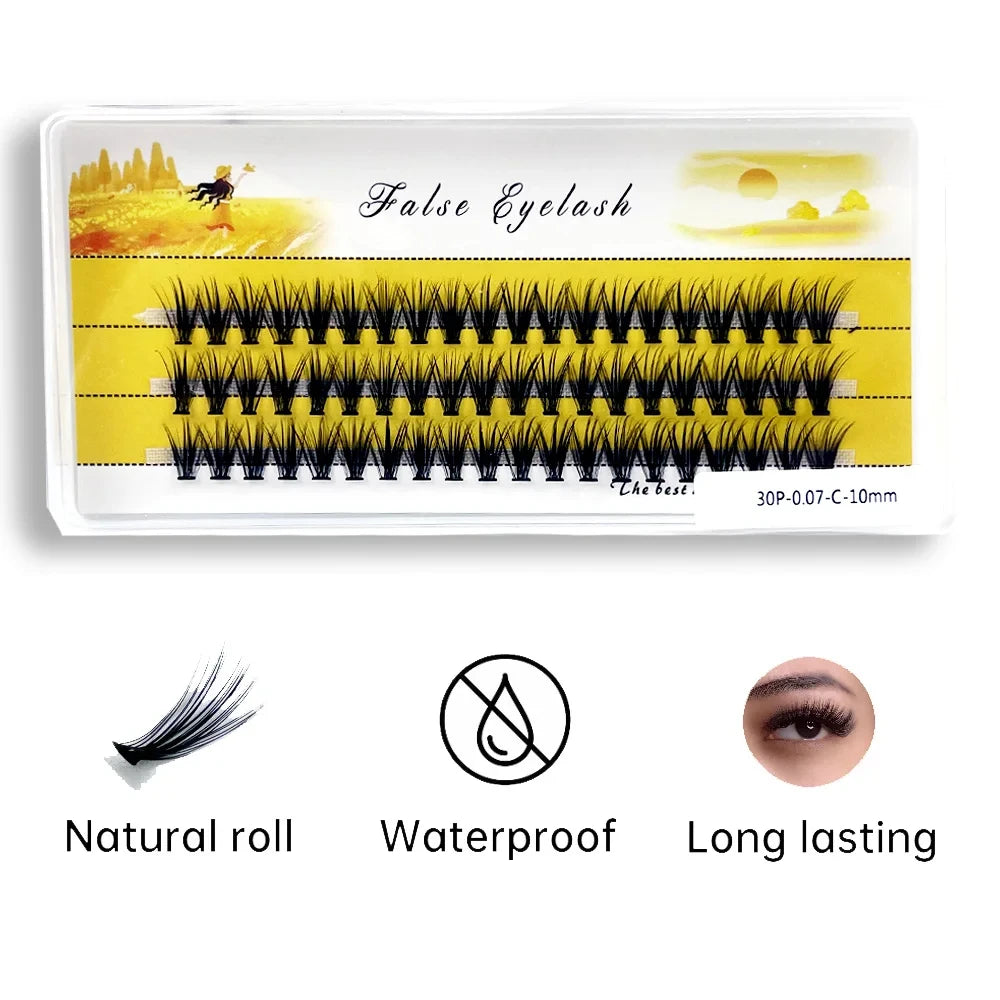20/30D Mink Eyelashes Natural Eyelash Bunches 1 Box/60 Bundle 3D Russian Individual Eyelash Cluster Makeup Tool Lashes Wholesale