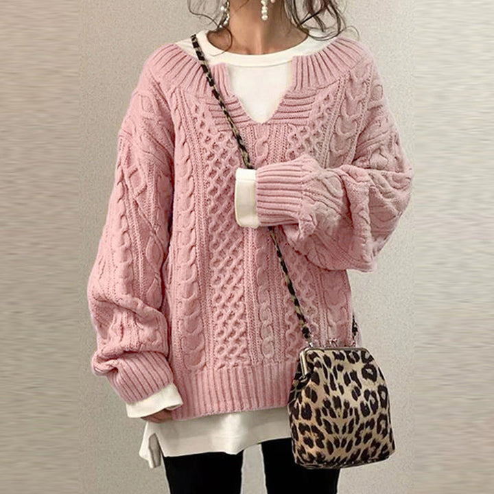 Bella Women's Retro Knit Pullover Sweater 