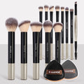 MAANGE 13pcs Premium Synthetic Hairs Makeup Brushes Soft Gentle for Foundation Eyeshadow Powder with 2pcs Air Cushion Puffs Kit