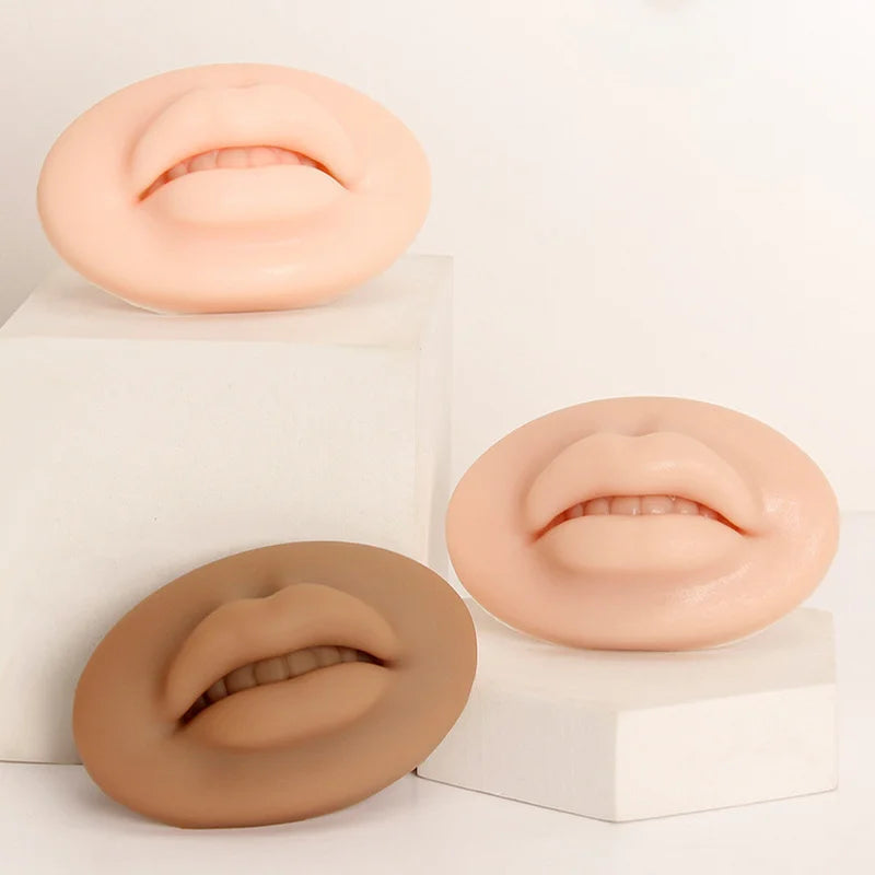 1/3/5pcs Soft Silicone 3D Lips Practice Silicone Skin Reusable Training Skin For Beginner Training Tattoo Permanent Makeup Tool