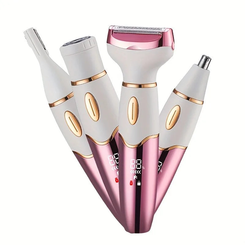 4-in-1 Rechargeable Electric Shaver for Women – Body Hair Removal