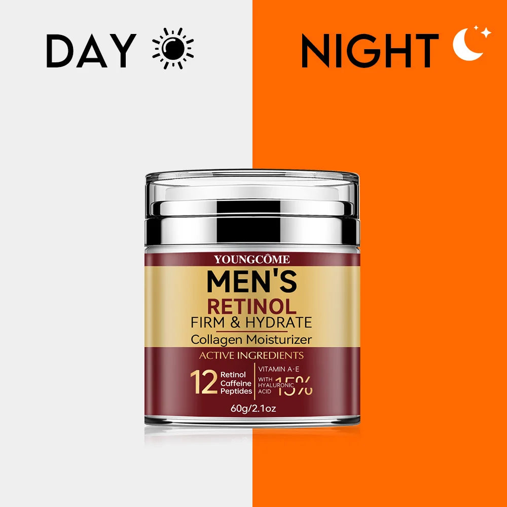 Men's Retinol Firming Face Cream Skincare Moisturizing Collagen Brightening Smooth Wrinkles Facial Face Men Skin Care Treatment 