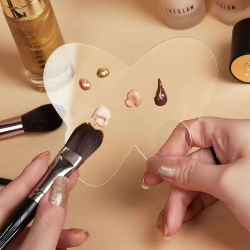Acrylic Makeup Mixing Palette & Spatula – Foundation & Eyeshadow Blending Tool dylinoshop