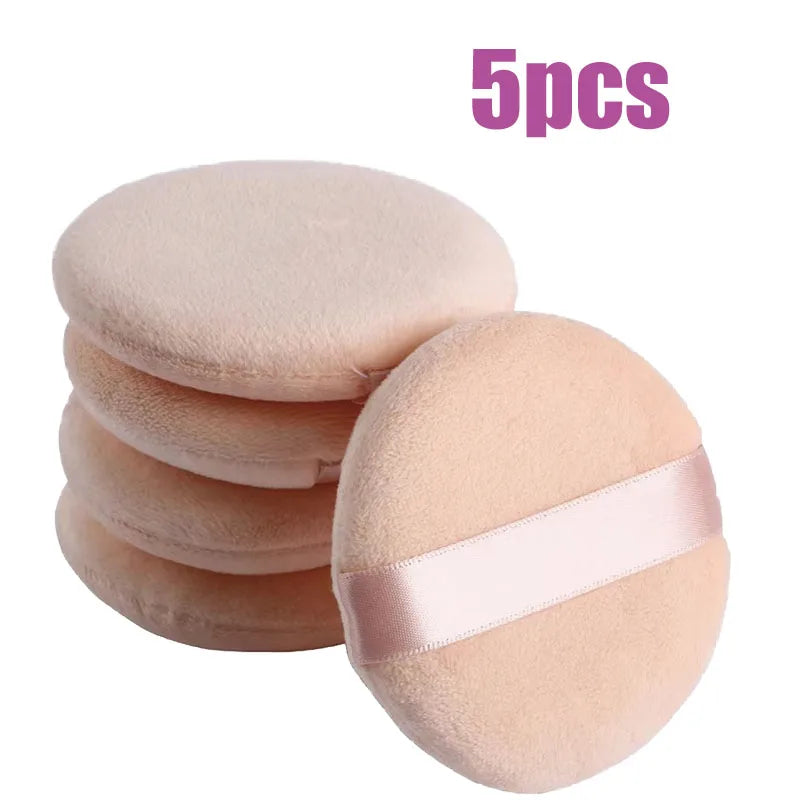 5-40pcs Round Facial Powder Foundation Puff ,Portable Soft Cosmetic Puff For Makeup Application, Beauty Tool Essential Make Up