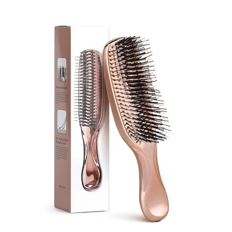 Japanese Premium Head Massager Scalp Brush Hair Massager Shampoo Brush Wet Plastic Detangling Brush Hair Cleaning Comb Rose Gold dylinoshop