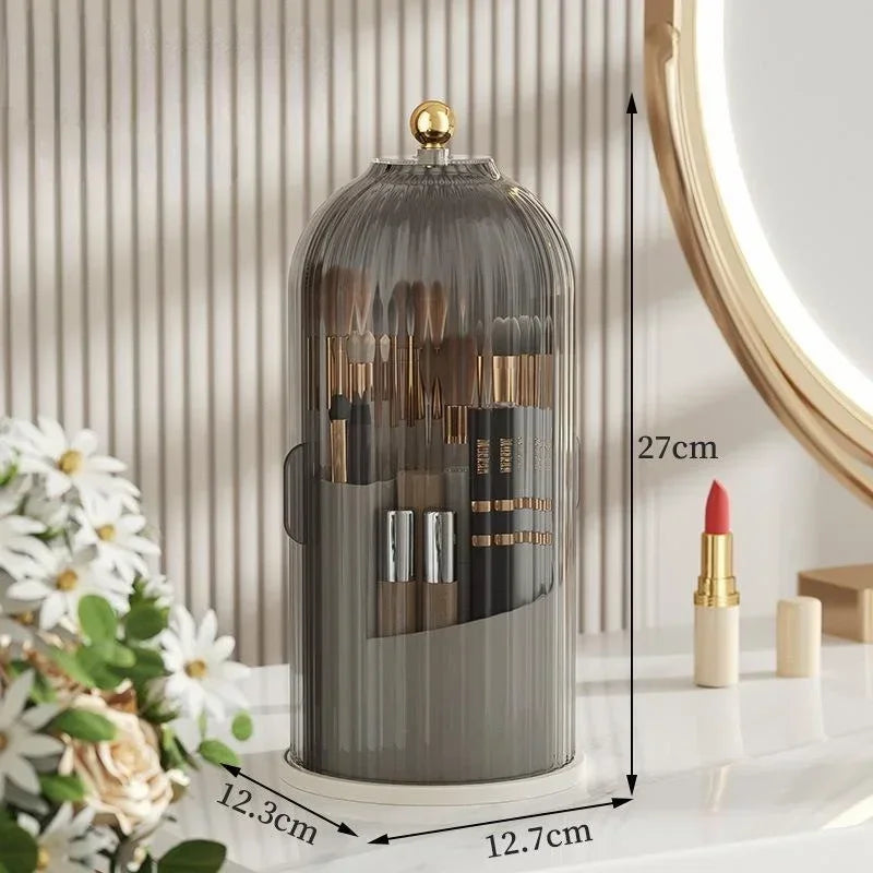 360 Rotating Makeup Brush Holder Desktop Makeup Organizer Cosmetic Storage Box Lipstick Eyebrow Pencil Holder Jewelry Container