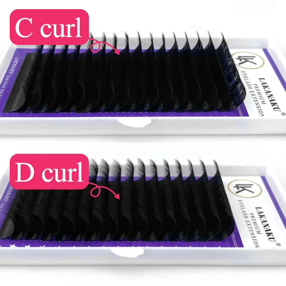 LAKANAKU Individual Lashes Matte Eyelash Extension Silk Lashes Russian Volume Classic Eyelash Extensions for Makeup