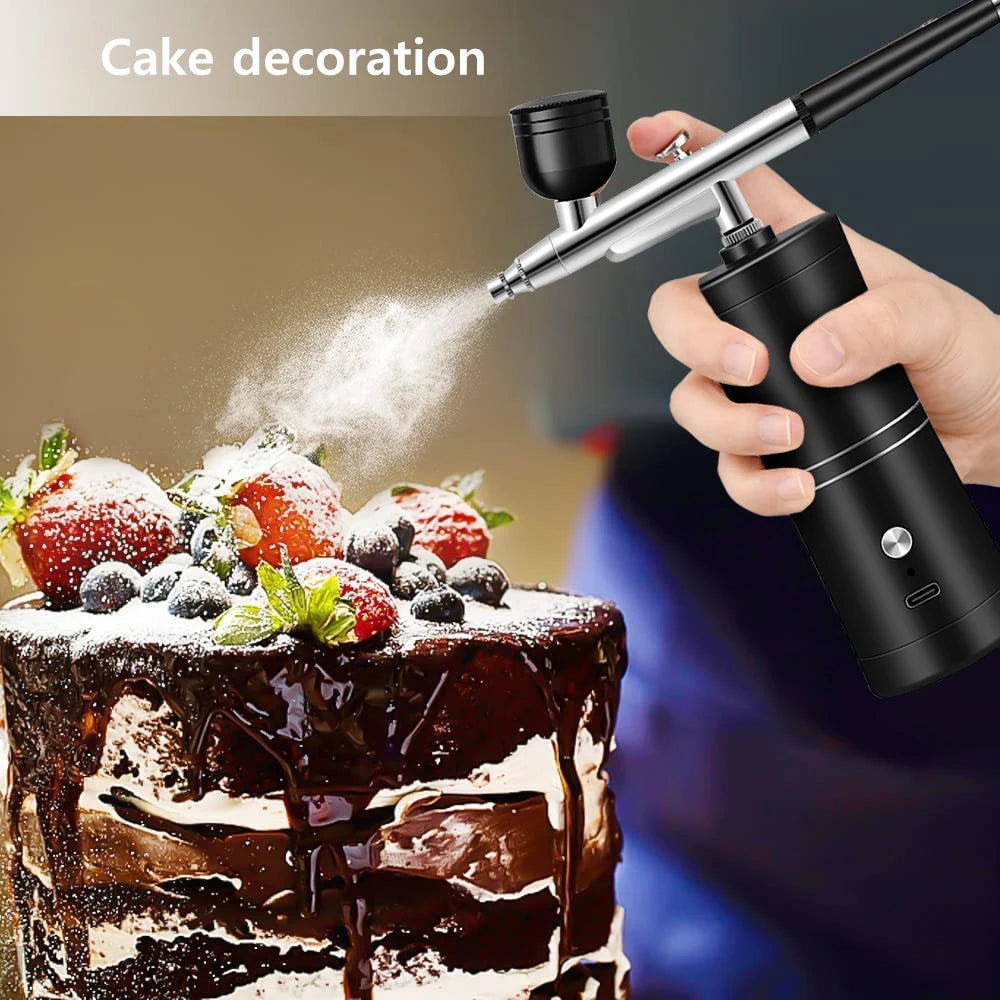 Airbrush Nails Compressor for Painting Makeup Portable Mini Cordless Airbrush Spary Gun for Nail Art Tattoo Cake Decor Painting