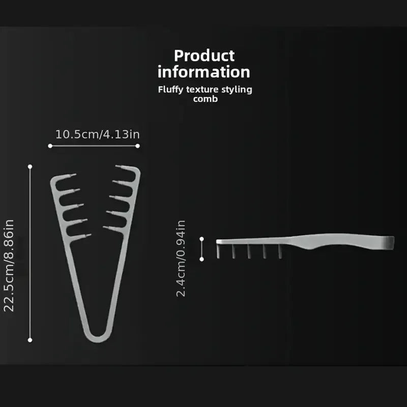 Volumizing Wide-Tooth Hair Styling Comb for Men, ABS Plastic with Textured Grip, Ideal for All Hair Types, Perfect for Home Use dylinoshop