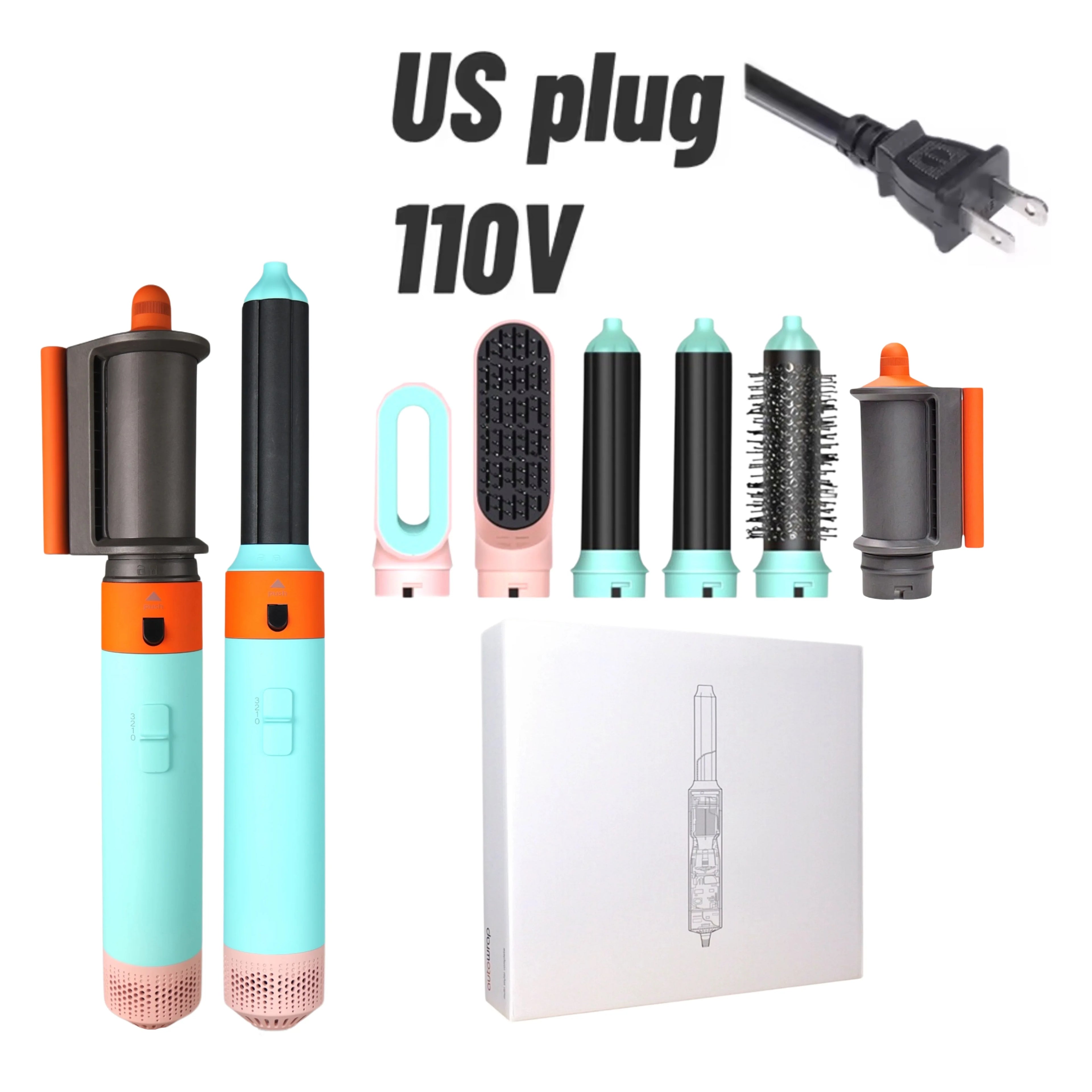 6-in-1 Multifunctional Hot Air Styling Brush with Curling Barrel