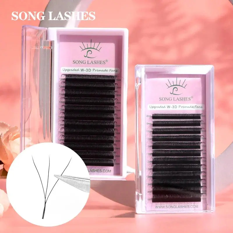 Secret Lashes 3D W-Shape Premade Volume Fan Eyelash Extensions, 12 Rows dylinoshop